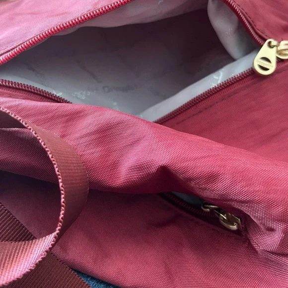 Women's Burgundy Baggallini Shoulder/backpack Bag - Classic Turn-Lock Tote - Picture 7 of 8